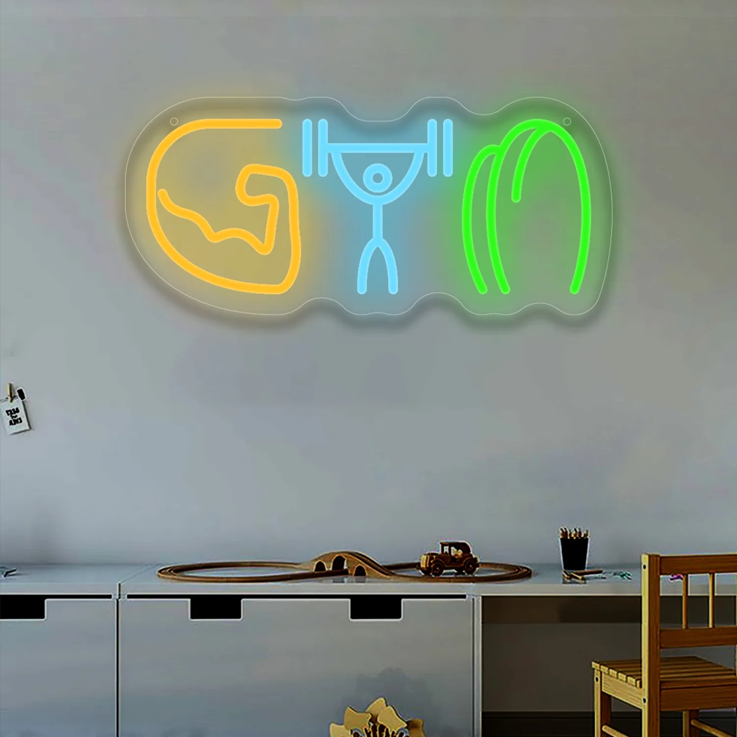 Gym Neon Sign Weightlifting Mu - огляд і ціна Home Gym Neon Sign