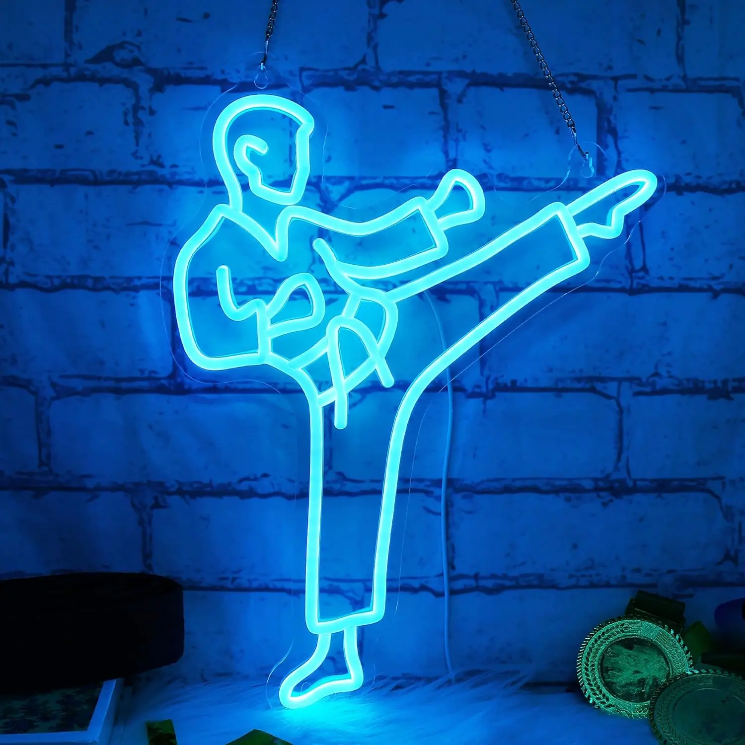 Karate Man Neon Sign Blue LED  - огляд і ціна Home Gym Neon Sign